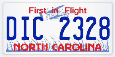 NC license plate DIC2328