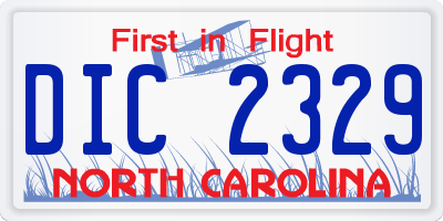 NC license plate DIC2329