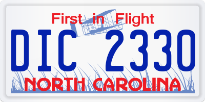 NC license plate DIC2330
