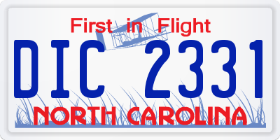 NC license plate DIC2331