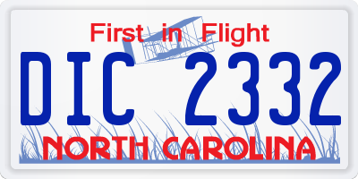 NC license plate DIC2332