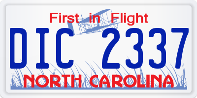 NC license plate DIC2337