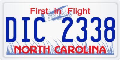 NC license plate DIC2338