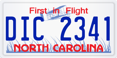 NC license plate DIC2341