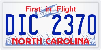 NC license plate DIC2370