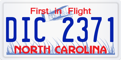 NC license plate DIC2371