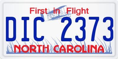 NC license plate DIC2373