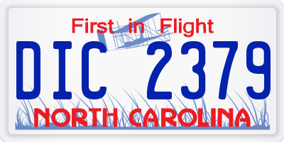 NC license plate DIC2379