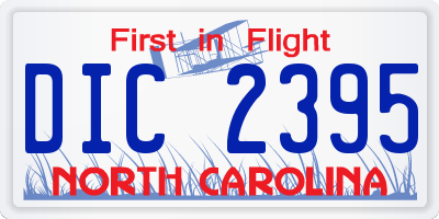 NC license plate DIC2395