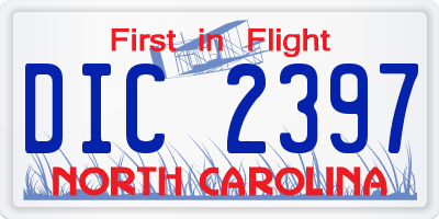 NC license plate DIC2397