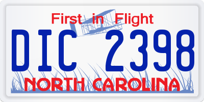 NC license plate DIC2398