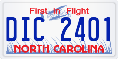 NC license plate DIC2401