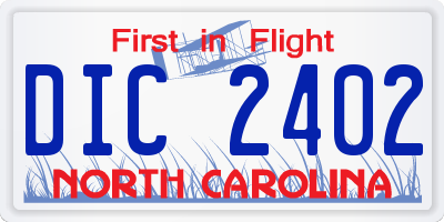NC license plate DIC2402