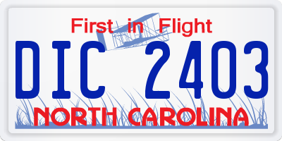 NC license plate DIC2403