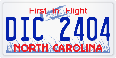 NC license plate DIC2404