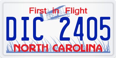 NC license plate DIC2405