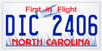 NC license plate DIC2406