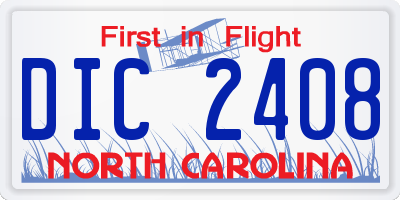 NC license plate DIC2408