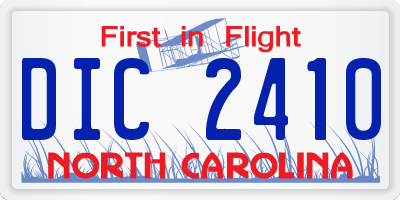 NC license plate DIC2410
