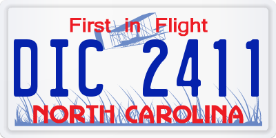 NC license plate DIC2411