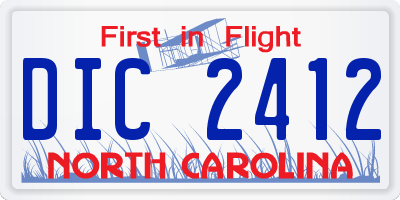 NC license plate DIC2412