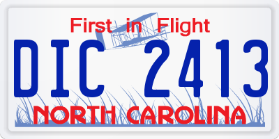 NC license plate DIC2413
