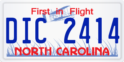 NC license plate DIC2414