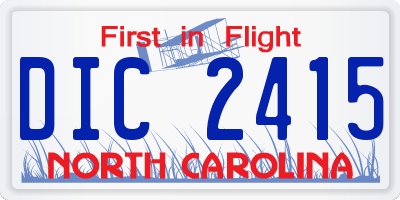 NC license plate DIC2415