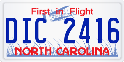 NC license plate DIC2416