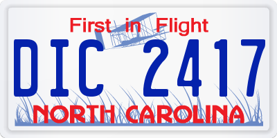 NC license plate DIC2417
