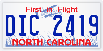 NC license plate DIC2419