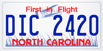NC license plate DIC2420