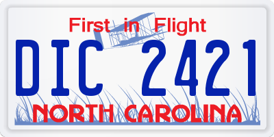 NC license plate DIC2421