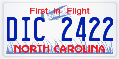 NC license plate DIC2422