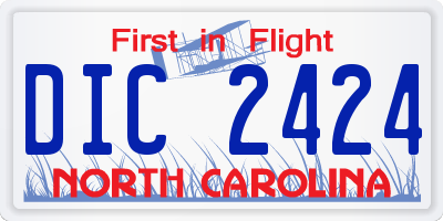 NC license plate DIC2424
