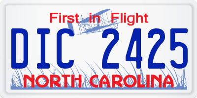 NC license plate DIC2425