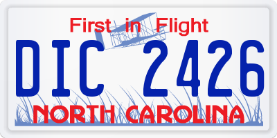 NC license plate DIC2426