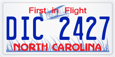 NC license plate DIC2427