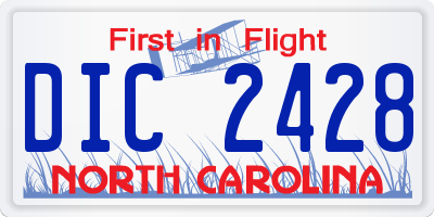 NC license plate DIC2428