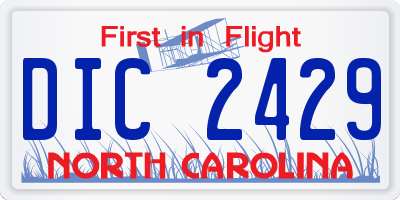 NC license plate DIC2429