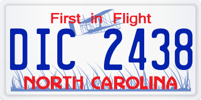 NC license plate DIC2438