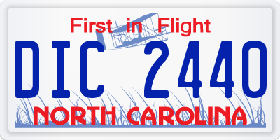 NC license plate DIC2440