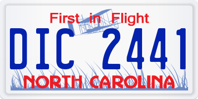 NC license plate DIC2441