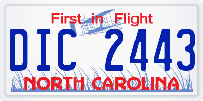 NC license plate DIC2443