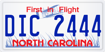 NC license plate DIC2444