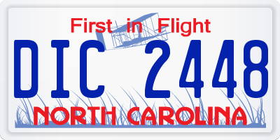 NC license plate DIC2448