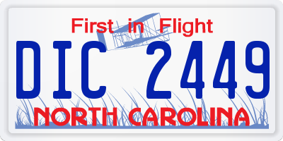 NC license plate DIC2449