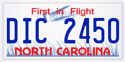 NC license plate DIC2450