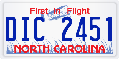 NC license plate DIC2451