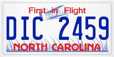 NC license plate DIC2459